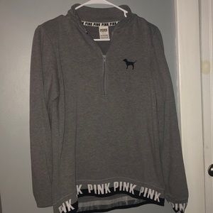 grey VS pink half zip